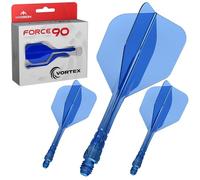 Mission Darts Force 90 Vortex | Ailette et système de tige moulés avec précision intégrés | Plusieurs styles | Plusieurs couleurs (Standard n°6 - Court, bleu clair)