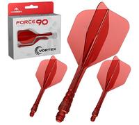 Mission Darts Force 90 Vortex | Ailette et système de tige moulés avec précision intégrés | Plusieurs styles | Plusieurs couleurs (Standard No6 - Moyen, Rouge transparent)