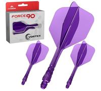 Mission Darts Force 90 Vortex | Ailette et système de tige moulés avec précision intégrés | Plusieurs styles | Plusieurs couleurs (Standard No6 - Moyen, Violet transparent)
