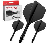 Mission Darts Force 90 Vortex - Ailette et système de tige moulés avec précision - Plusieurs styles - Plusieurs couleurs (Standard n°2 - Tweenie, noir uni)