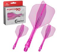 Mission Darts | Force 90 Vortex | Combo aile et arbre moulés | Forme et couleurs standard No6 et No2. (Forme n°6, moyen)