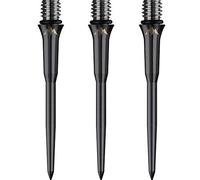 Mission Darts Titan Pro Pointes de fléchettes en titane | Convertit pointe souple en pointe en acier | Lisses, noires, 34 mm (X2576)