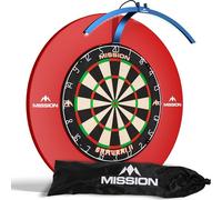 Mission Darts TOR100 Torus 100 | Cible de fléchettes LED Torus 100 | Cible de fléchettes pliante portable avec système d'éclairage de voyage (Bleu métallisé)