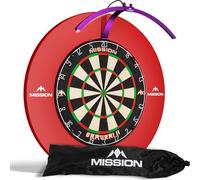 Mission Darts TOR100 Torus 100 | Cible de fléchettes LED Torus 100 | Cible de fléchettes pliante portable avec système d'éclairage de voyage (Violet métallisé)