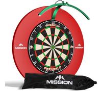 Mission Darts TOR100 Torus 100 | Cible de fléchettes LED Torus 100 Pliable Portable avec Système d'éclairage de Voyage (Vert Métallique)