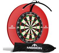 Mission Darts Torus 100 Torus 100 | Cible de fléchettes à LED Pliable et Portable, système d'éclairage de Voyage (Sand Blasted Black)