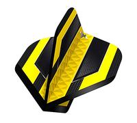 Mission Darts Vols | Temple Standard No2 | Extra fort 100 microns Spot UV Jaune, 1 lot de 3 ailettes (F3359)