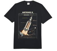 Mission de Lancement de fusée Spatiale Blueprint vers la Lune Artemis 2 Comfort Colors Adult Heavyweight T-Shirt