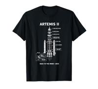 Mission de Lancement de fusée Spatiale Blueprint vers la Lune Artemis 2 T-Shirt