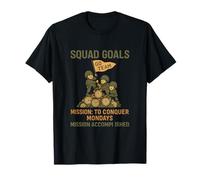 Mission de l'équipe : Conquérir Les lundis - Imprimé Camouflage Militaire T-Shirt
