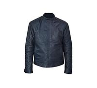 Mission Impossible 6 Tom Cruise (Ethan Hunt) Veste de motard en cuir véritable - Noir - Large