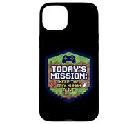 Mission : Keep Tiny Human Alive, Nouveau Parent, Maman, Papa, Joueur Amusant Coque pour iPhone 15 Plus