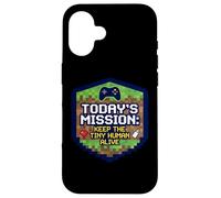 Mission : Keep Tiny Human Alive, Nouveau Parent, Maman, Papa, Joueur Amusant Coque pour iPhone 16