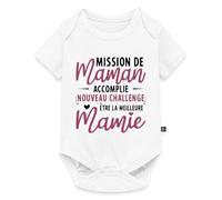 Mission Maman Accomplie Cadeau Future Mamie Body Manches Courtes Bébé Bio | Annonce Grossesse Mamy