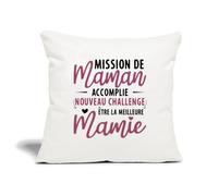 Mission Maman Accomplie Cadeau Future Mamie Housse De Coussin 45x45 | Annonce Grossesse Mamy