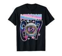 Mission Six Seven Space Lover Cerveau Rot in fusée Astronaute T-Shirt
