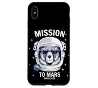 Mission to Mars Cool Space Astronaut Bear Cartoon Graphic Coque pour iPhone XS Max