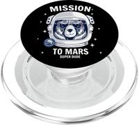 Mission to Mars Cool Space Astronaut Bear Cartoon Graphic PopSockets PopGrip pour MagSafe