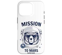 Mission to Mars Cool Space Astronaute Bear Cartoon Graphic Coque pour iPhone 16 Pro