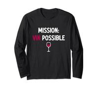 Mission Vin Possible Humour vin pour Amateur de vin Rouge Manche Longue