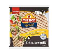 MISSION - Wraps Blé Nature Grillé 370G - le Lot De 4