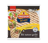 MISSION - Wraps de Blé Grillé Naturel - 370g - Pour une cuisine Tex Mex authentique et savoureuse - Idéal pour les burritos, les fajitas et les tacos - Lot De 4 - Vendu Par Lot