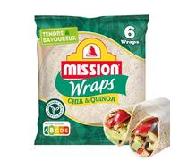 MISSION - Wraps Gourmands Quinoa et Chia, Texture Légère et Nutritive, Paquet 370g - Lot de 3 - vendu par Lot