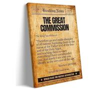 Missionary Gift Idea The Great Commission Canvas Wall Art for Sending Church Decor Pastor Appreciation Going Forth Gift(Unframed,16x24inch(40x60cm))