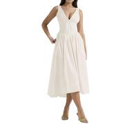 Missionary Robe Longue Slim à col Licou, Nouvelle Collection été 2024, Europe et états-Unis, Mode Vent imprimée, Robe de tempérament à col en v(Apricot,M)