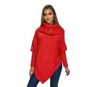 Mississhop Pull poncho, sweat-shirt, en tricot, cape, couvre-chefs, corail, taille unique