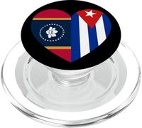 Mississippi and Cuba Flags: Heart Shaped Unity PopSockets PopGrip pour MagSafe