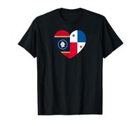 Mississippi and Panama Flags: Heart Shaped Unity T-Shirt