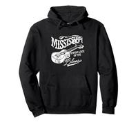 Mississippi Birthplace of The Blues Guitare Acoustique Vintage Sweat à Capuche