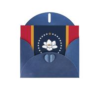 Mississippi Carte de vacances horizontale avec enveloppe bleue en forme de cœur et écrire divers vœux de vacances