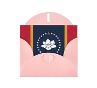 Mississippi Carte de vacances horizontale avec enveloppe en forme de cœur rose et écrire divers vœux de vacances