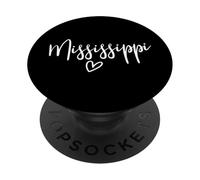 Mississippi Heart Femme Love Mississippi PopSockets PopGrip Adhésif