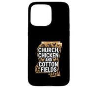 Mississippi Heritage « Église, Poulet et Coton » Coque pour iPhone 15 Pro Max