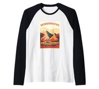 Mississippi Montagnes et Rivière Mississippi Racines Vintage Manche Raglan