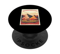 Mississippi Montagnes et Rivière Mississippi Racines Vintage PopSockets PopGrip Adhésif