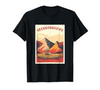 Mississippi Montagnes et Rivière Mississippi Racines Vintage T-Shirt