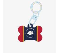 Mississippi State Flag Print Fashion Dog Tags Acrylique Porte-clés en forme d'os de chien Double face Motif étiquettes pour chiens et chats