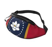Mississippi State Flag Print Sac banane unisexe réglable léger Accessoire de voyage Sac à main Équipement d'extérieur