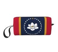 Mississippi State Flag Print Travel Toiletry Pouch Bag Pencil Bag Canvas Makeup Bag Multi-usage Cosmetic Bag with Zipper, blanc, One Size