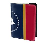 Mississippi State Flag Print Travel Wallet Passport Holder Case for Family Leather Passport Cover for Men Women, noir, One Size