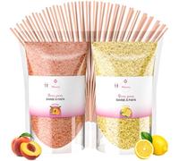 Misskandy®-Sucre Barbe à Papa pour machine- Lot de 2 * 160GR (pêche/citron) / poudre barbapap 10 Bâtonnets offerts - MADE IN FRANCE
