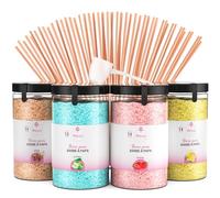 Misskandy® sucre barbe à papa pour machine- Lot de (4 * 240Gr) - (Arômes Naturels): Goûts: Fraise/Pomme/Cola/Citron/poudre barbapapa+ 50 bâtonnets (offerts)/ Fabriqué en France