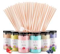 Misskandy® sucre barbe à papa pour machine- Lot de (6 * 240Gr) - (Arômes Naturels): Goûts: Fraise/Pomme/Cola/Myrtille/Vanille/Citron/poudre barbapapa+ 50 bâtonnets (offerts)/ Fabriqué en France