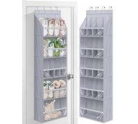 MISSLO Lot de 20 paires de chaussures à suspendre sur porte étroite avec poche profonde pour ranger les bottes, taille 13, gris