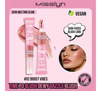 MISSLYN 1 pièce Love At First Boost Blush Liquide, Couleur modulable, Texture légère et lisse, Avec tête de brosse coussin, Fini lumineux, Convient pour un usage quotidien, Fête, Style Y2K, Cadeau de 