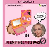 MISSLYN 1 pièce Poudre Blush Joues Sucrées, Poudre Blush Soyeuse avec Miroir, Finition Mate ou Scintillante, Formule Hautement Pigmentée & Mélangeable, Port Léger et Durable, Maquillage Visage Éclat N